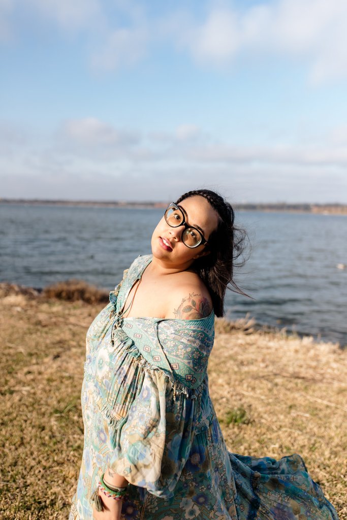 Turquoise Free People x Spell Lady Amethyst dress, long-sleeve boho dress